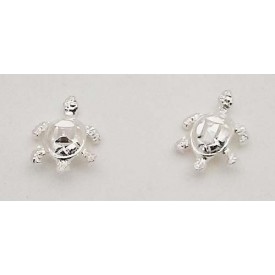RARD569PERS Tiny Sterling Silver Turtle Post Earrings